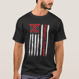 Camiseta Técnico de Farmacia de Bandera Americana CPhT Tech