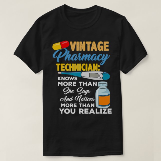 Camiseta Técnico de Farmacia Vintage (Diseño del anverso)