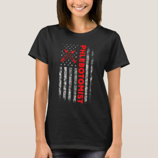 Camiseta Técnico de Flebotomía con Bandera Americana de EE.