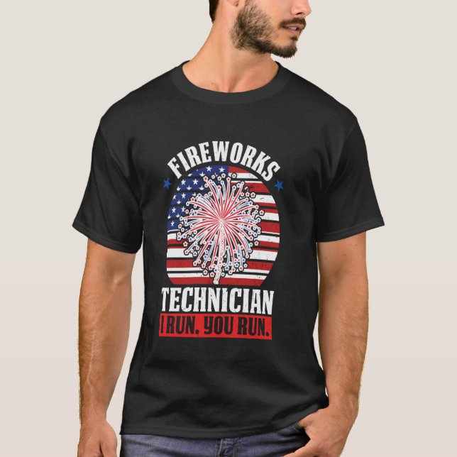 Camiseta técnico de fuegos artificiales que corro, haces fu (Anverso)