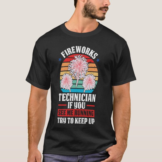 Camiseta técnico de fuegos artificiales si me ves fuego (Anverso)