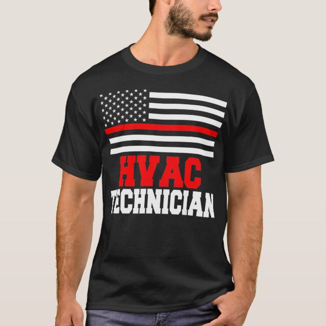 Camiseta Técnico de HVAC Banderas USA Funny HVAC Tech (Anverso)