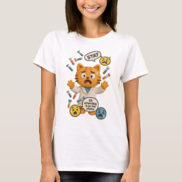 Camiseta Técnico de Lab Clínico Gato Realizando Tantas Prue