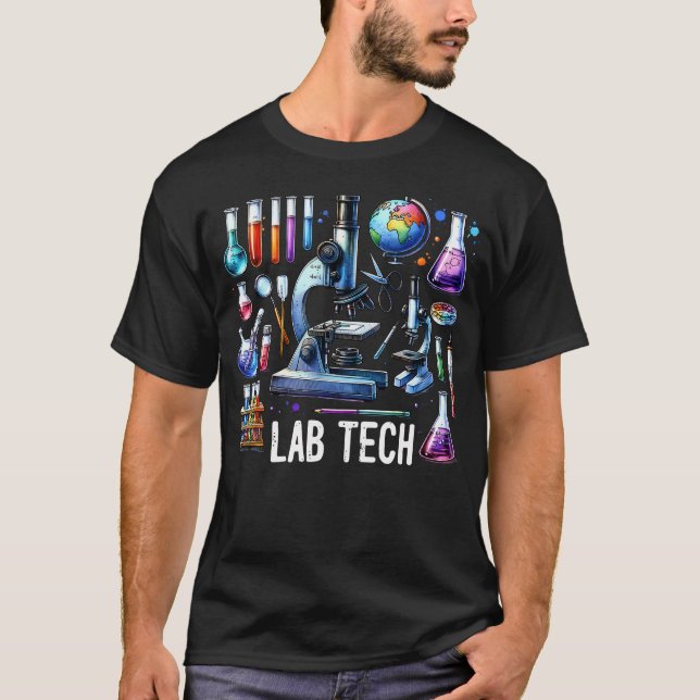 Camiseta Técnico de Laboratorio Técnico de Lab Microscopio  (Anverso)