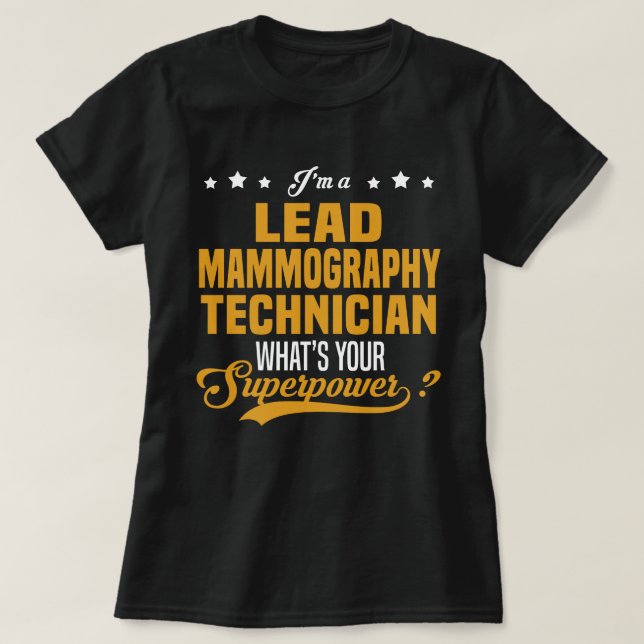 Camiseta Técnico de Mamografía de Plomo (Diseño del anverso)