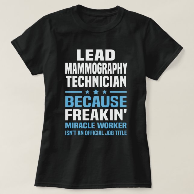 Camiseta Técnico de Mamografía de Plomo (Diseño del anverso)