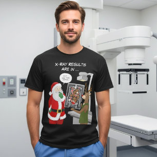 Camiseta Técnico de rayos X de Navidad Divertido Santa y Re