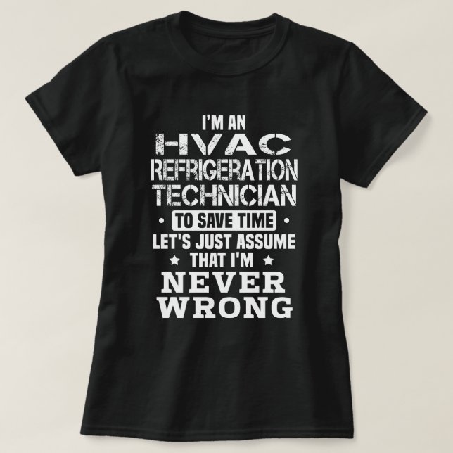 Camiseta Técnico de refrigeración de HVAC (Diseño del anverso)