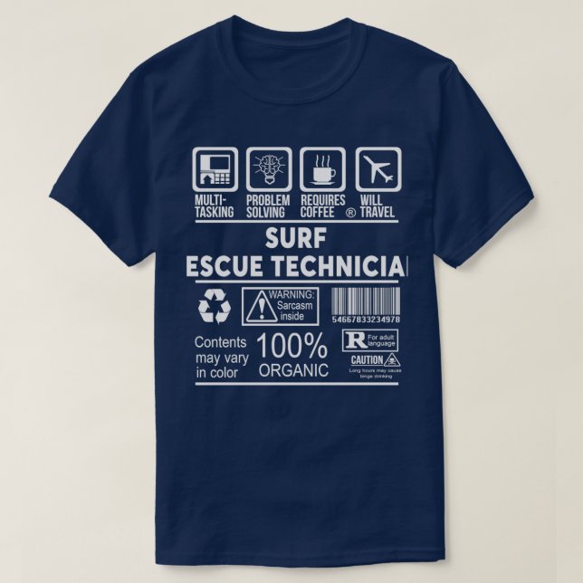 CAMISETA TÉCNICO DE RESCATE SURF NIZA DISEÑO 2017T (Diseño del anverso)