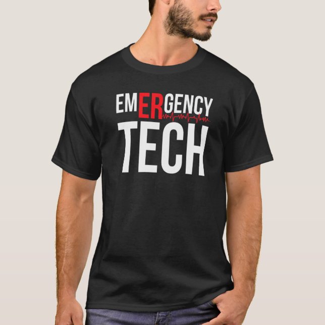Camiseta Técnico De Sala De Emergencia De Heartbeat Er Técn (Anverso)