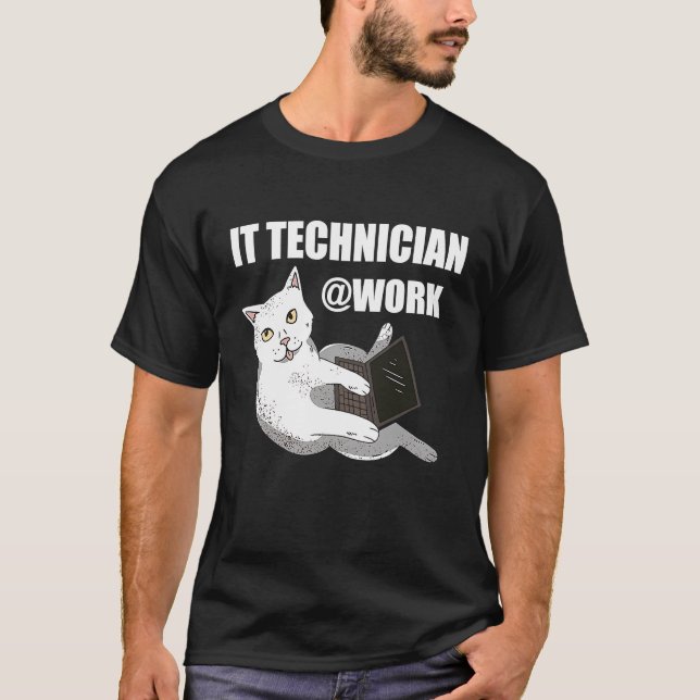 Camiseta Técnico de TI Tecnológico Nerd PC Computerfreak IT (Anverso)
