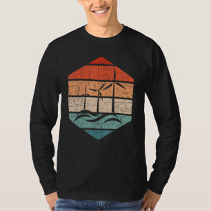 Camiseta Técnico de Torre de Turbina Eólica Retro Energía R