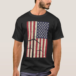 Camiseta Técnico de Turbina Eólica Patriótica de Estados Un