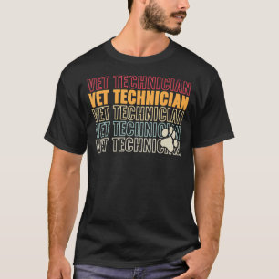 Camiseta Técnico de veterinaria Vet Tech hombres Cat retro 