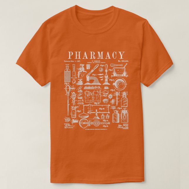 Camiseta Técnico Farmacéutico Herramientas Farmacéuticas Pa (Diseño del anverso)