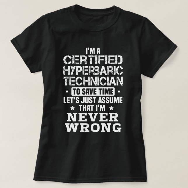 Camiseta Técnico hiperbárico certificado (Diseño del anverso)