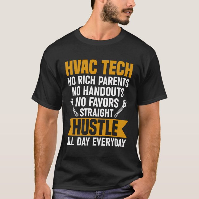 Camiseta Técnico Hvac No Padres Ricos No Manos Hvac T (Anverso)