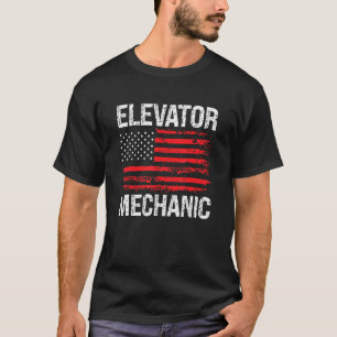Camiseta Técnico mecánico del elevador Dist de la bandera e
