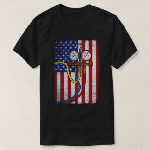 Camiseta Técnico Patriótico de HVAC Bandera Americana HVAC 