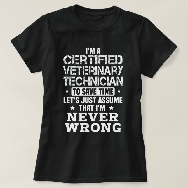Camiseta Técnico Veterinario Certificado (Diseño del anverso)