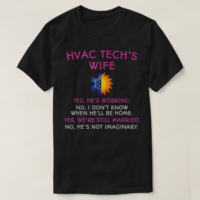 Camiseta Técnicos de HVAC Tech Wife HVAC (Diseño del anverso)