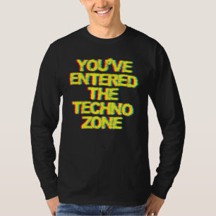 Camiseta Tecno Ácido Duro Oscuro Aguja Pesada Rojo Y Azul
