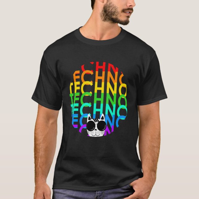 Camiseta Tecno Cat Dub Step Electro Music Synthesizer (Anverso)