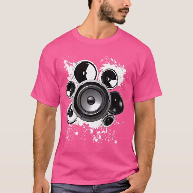 Camiseta Tecno de altavoces Gráficos de música Bass Regalos (Anverso)