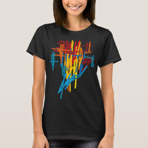 Camiseta Tecno de arquitectura abstracta de patrones de col