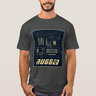 Camiseta tecnología azul y oro | Tarjeta de circuito | Plac