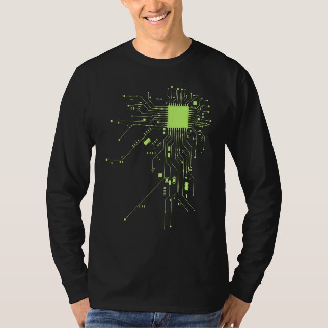 Camiseta Tecnología Cpu Scienti computador de Chip Nerd (Anverso)