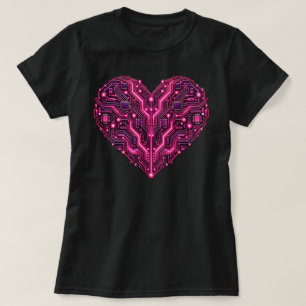 Camiseta Tecnología de corazón de placa de circuito Amor Ge