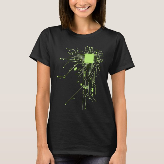 Camiseta Tecnología de CPU Friki Informativo Chip de Comput (Anverso)