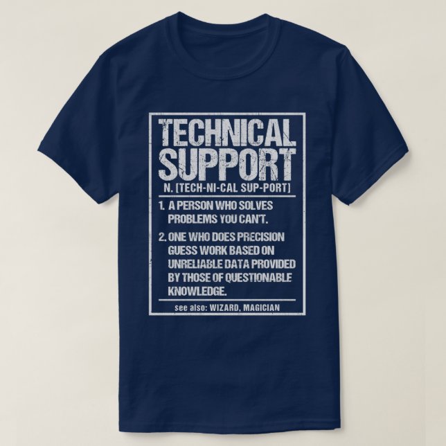 Camiseta Tecnología de definición de soporte técnico  (Diseño del anverso)