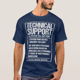 Camiseta Tecnología de definición de soporte técnico