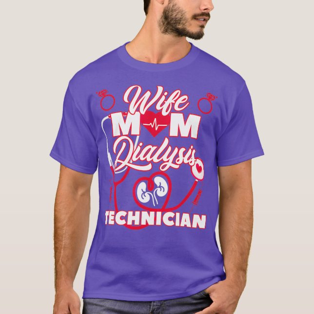 Camiseta Tecnología De Diálisis De Esposa Mamá (Anverso)