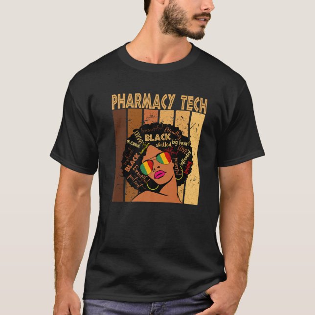 Camiseta Tecnología de farmacia Afro historia negra afroame (Anverso)