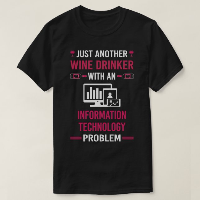 Camiseta Tecnología de información para beber vino (Diseño del anverso)