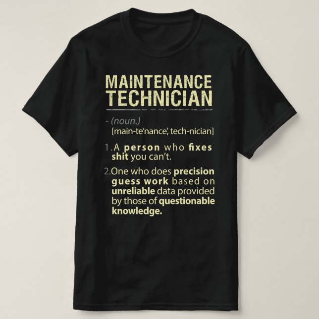 Camiseta Tecnología de mantenimiento Definición Real Americ (Diseño del anverso)