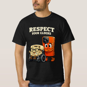 Camiseta Tecnología de Teléfono Inteligente Retro Respetar