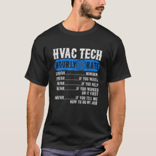 Camiseta Tecnólogo de HVAC con tarifa horaria retro AC Repa