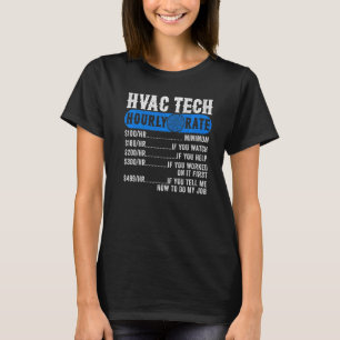 Camiseta Tecnólogo de HVAC con tarifa horaria retro AC Repa