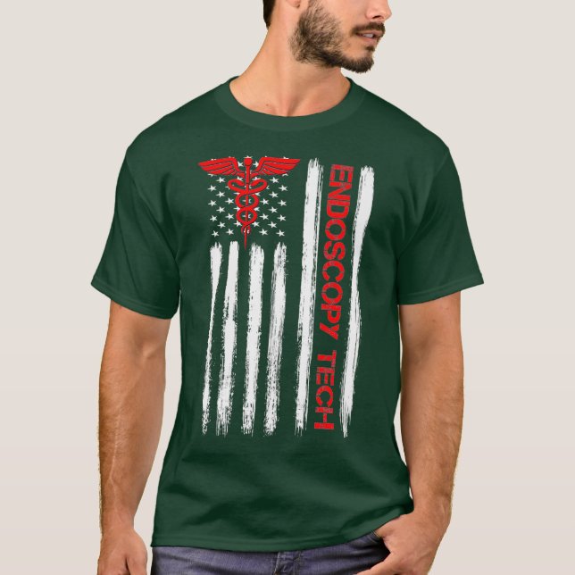 Camiseta Tecnólogo tecnológico de endoscopia de bandera est (Anverso)