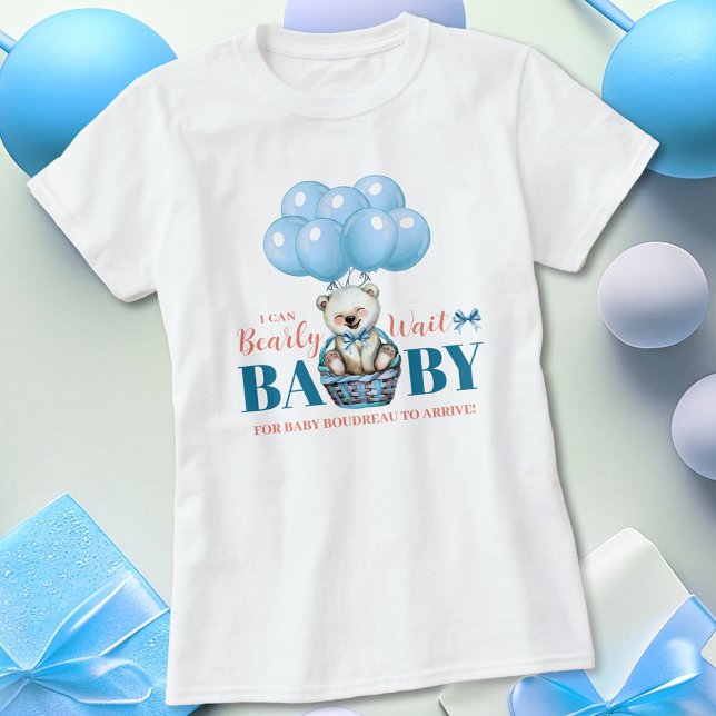 Camiseta Teddy Bear Ahí Baby Shower Azul (Subido por el creador)