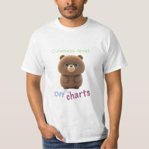 Camiseta Teddy Bear Cuteness Level Cute Adorable Funny
