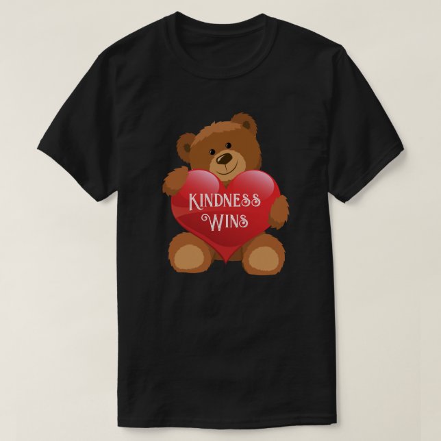 Camiseta Teddy Bear Hug Heart Personalize Textos Algodón (Diseño del anverso)