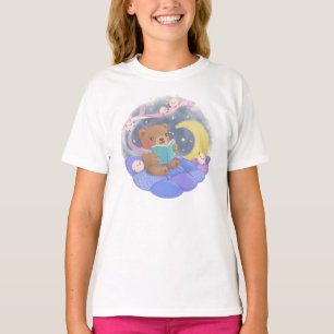 Camiseta Teddy Bear Leyendo con Ilustracion Fluffy Monsters