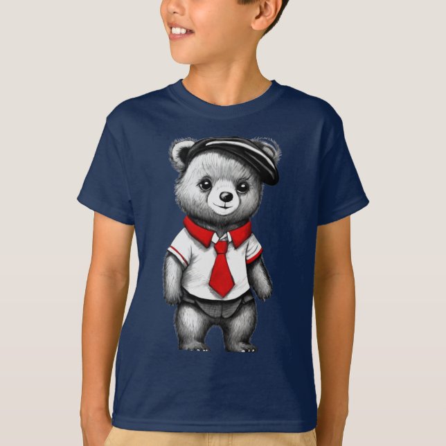 Camiseta Teddy Bear School Uniform Cute diseño animal (Anverso)