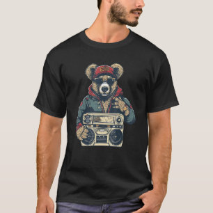 Camiseta Teddy Bear Street Rap Hip Hop Ghetto Blaster Drin