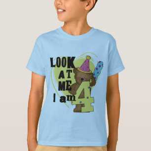 Camiseta Teddy Bear Tengo 4 Camisas de Cumpleaños y Regalos